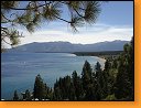 Jezero Tahoe na hranicch Kalifornie a Nevady